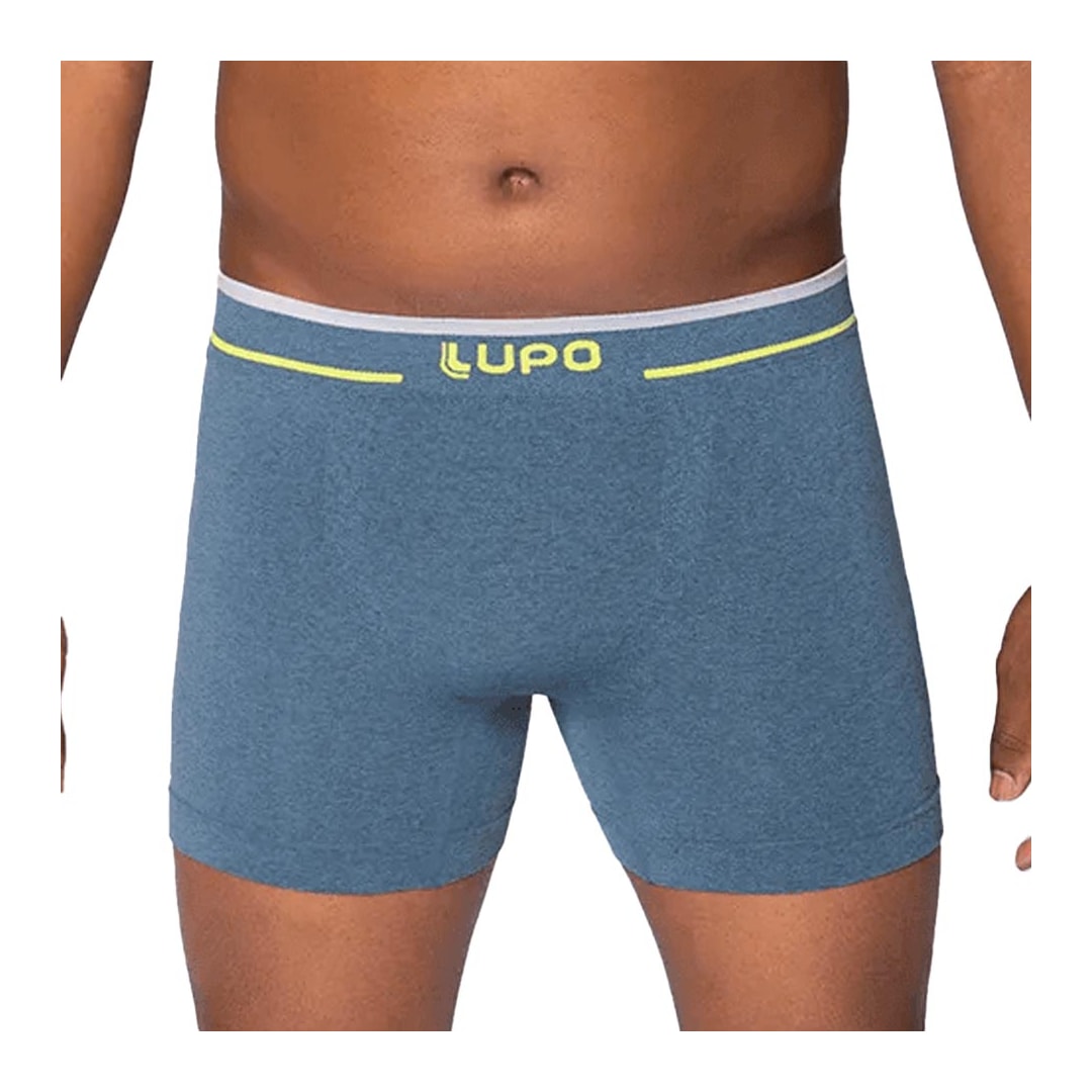 Cueca Lupo Boxer Plus Sem Costura Cós Largo 17800 Azul Cueca Lupo Boxer Plus Sem Costura Cós Largo 17800 Azul