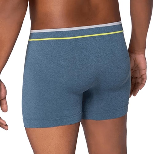 Detalhe - Cueca Lupo Boxer Plus Sem Costura Cós Largo 17800 Azul