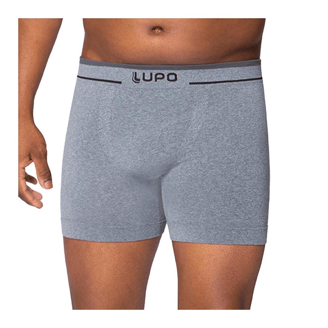 Cueca Lupo Boxer Plus Sem Costura Cós Largo 17800 Cinza Mescla Cueca Lupo Boxer Plus Sem Costura Cós Largo 17800 Cinza Mescla