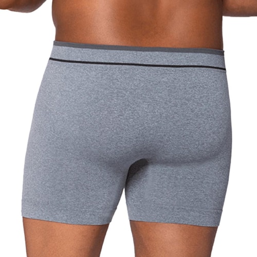 Detalhe - Cueca Lupo Boxer Plus Sem Costura Cós Largo 17800 Cinza Mescla