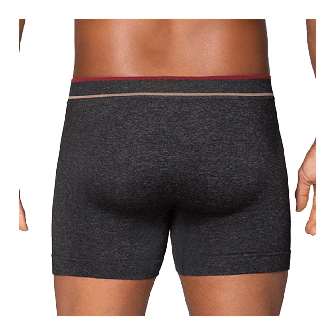 Cueca Lupo Boxer Plus Sem Costura Cós Largo 17800 Preto Mescla