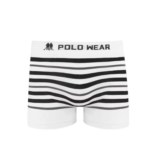 Cueca Polo Wear Boxer Microfibra Pwb21 Branco/Preto