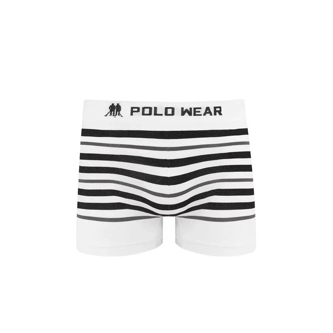 Cueca Polo Wear Boxer Microfibra Pwb21 Branco/Preto