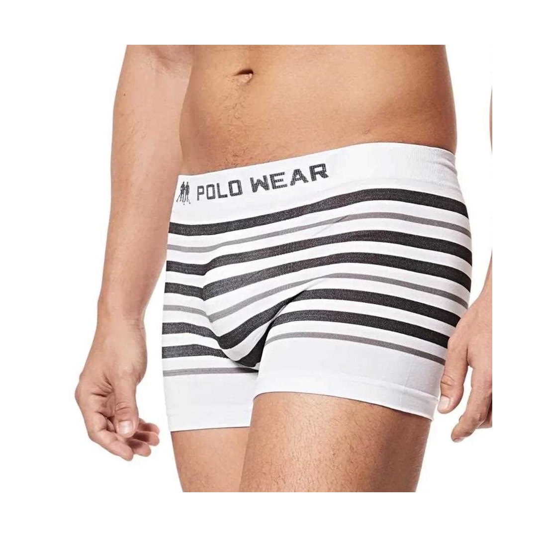 Cueca Polo Wear Boxer Microfibra Pwb21 Branco/Preto