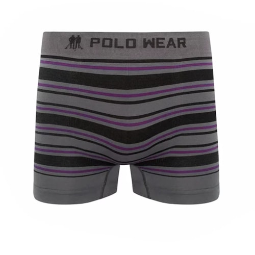 Cueca Polo Wear Boxer Microfibra Pwb21 Chumbo/Preto