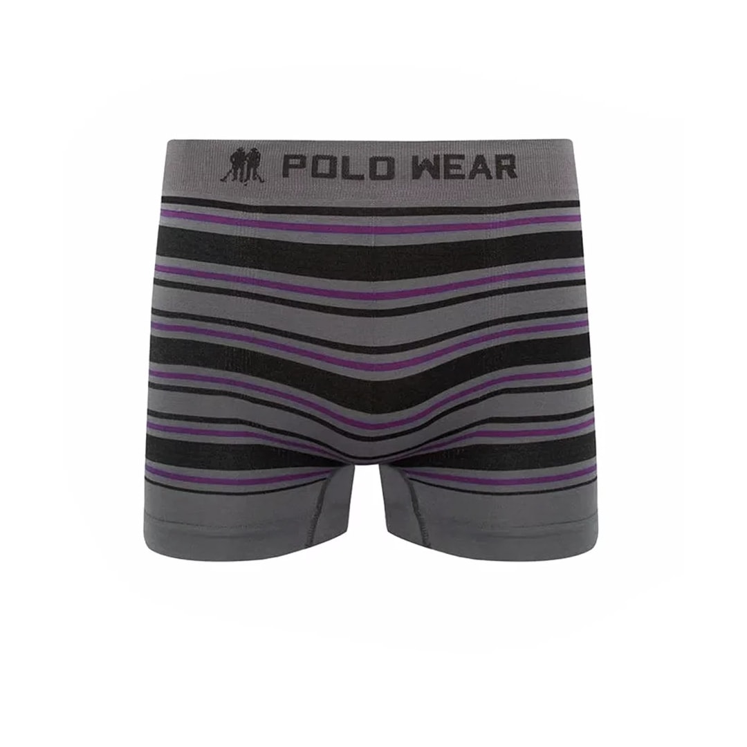 Cueca Polo Wear Boxer Microfibra Pwb21 Chumbo/Preto