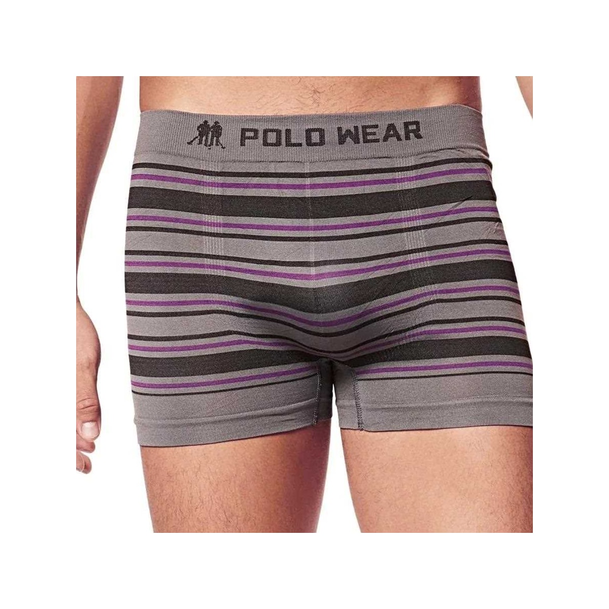 Cueca Polo Wear Boxer Microfibra Pwb21 Chumbo/Preto