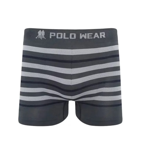 Cueca Polo Wear Boxer Microfibra Pwb21 Cinza/Marinho