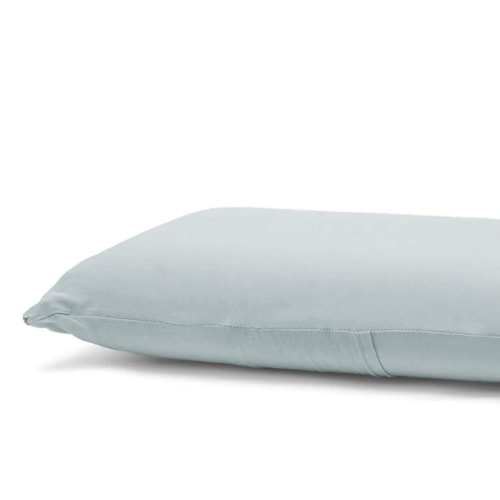 Detalhe - Fronha Bouton Avulsa Basic Malha Prata