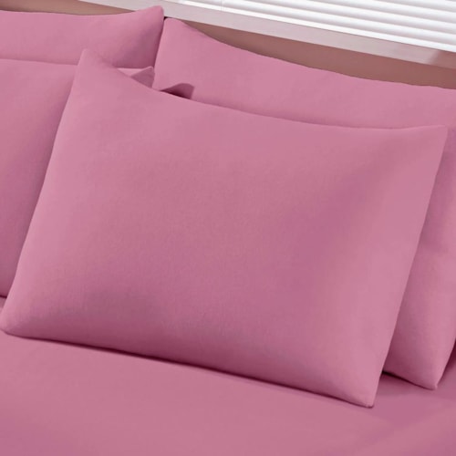 Detalhe - Fronha Bouton Avulsa Basic Malha Rose Blush