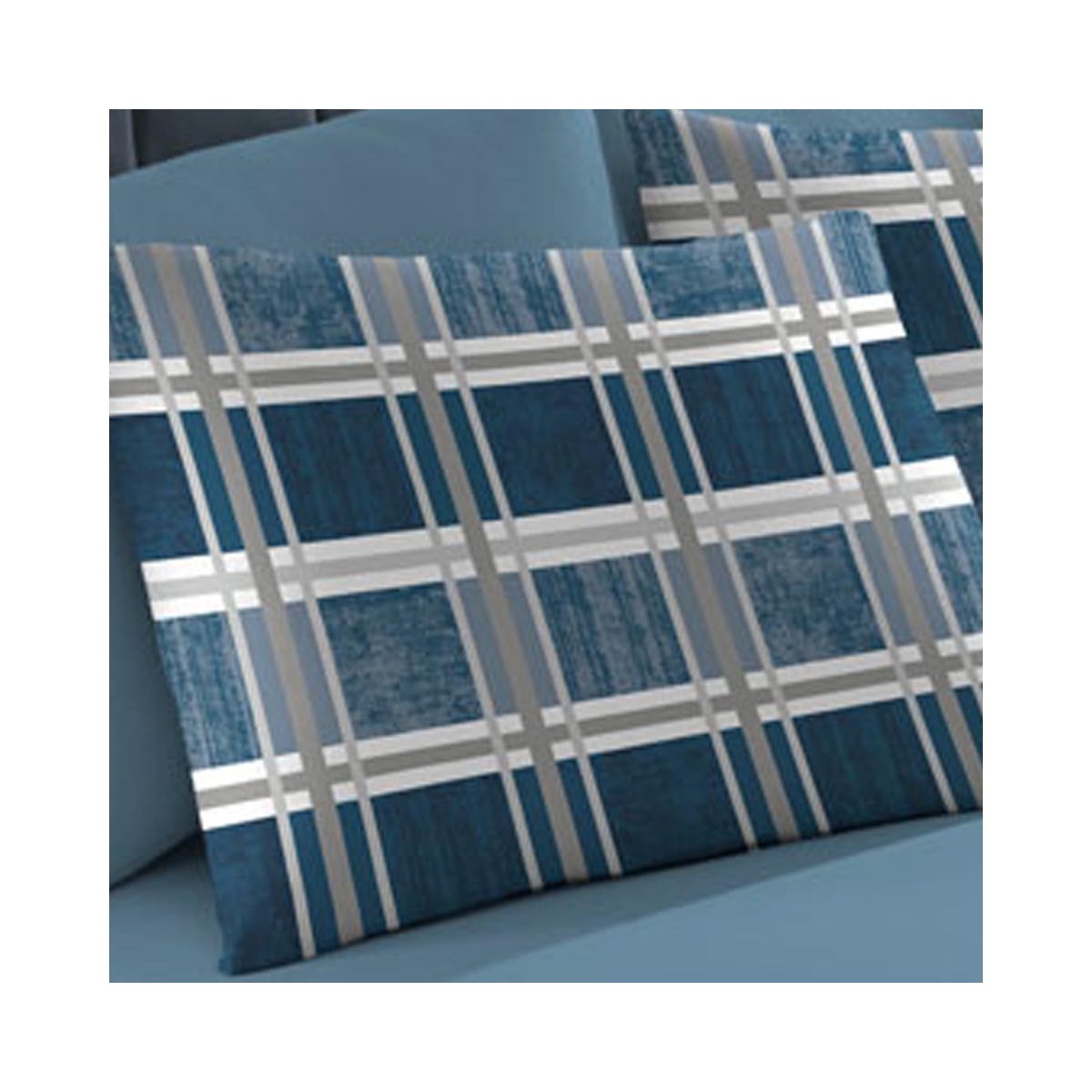 Fronha Bouton Basic Estampada Escocia Azul Fronha Bouton Basic Estampada Escocia Azul