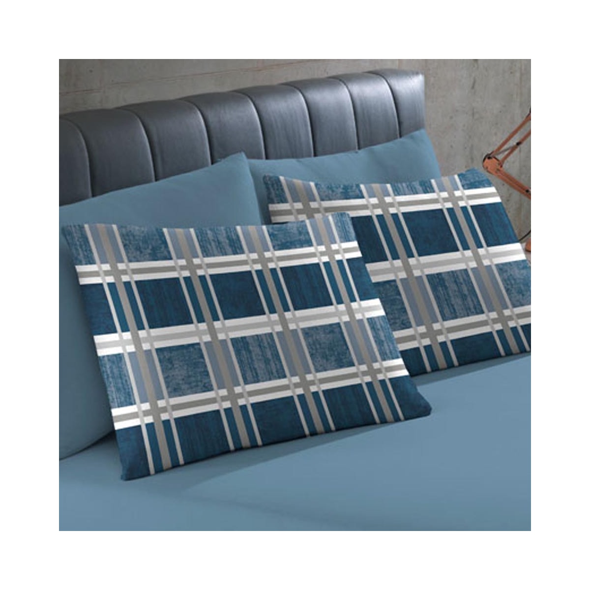 Fronha Bouton Basic Estampada Escocia Azul Fronha Bouton Basic Estampada Escocia Azul