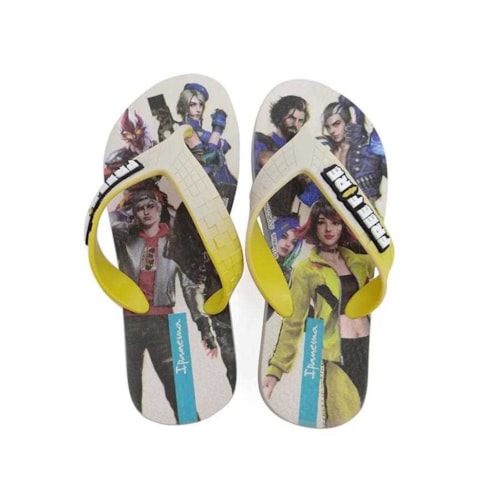 Grendene Free Fire Chinelo Ipanema 26966 Bege/Amarelo