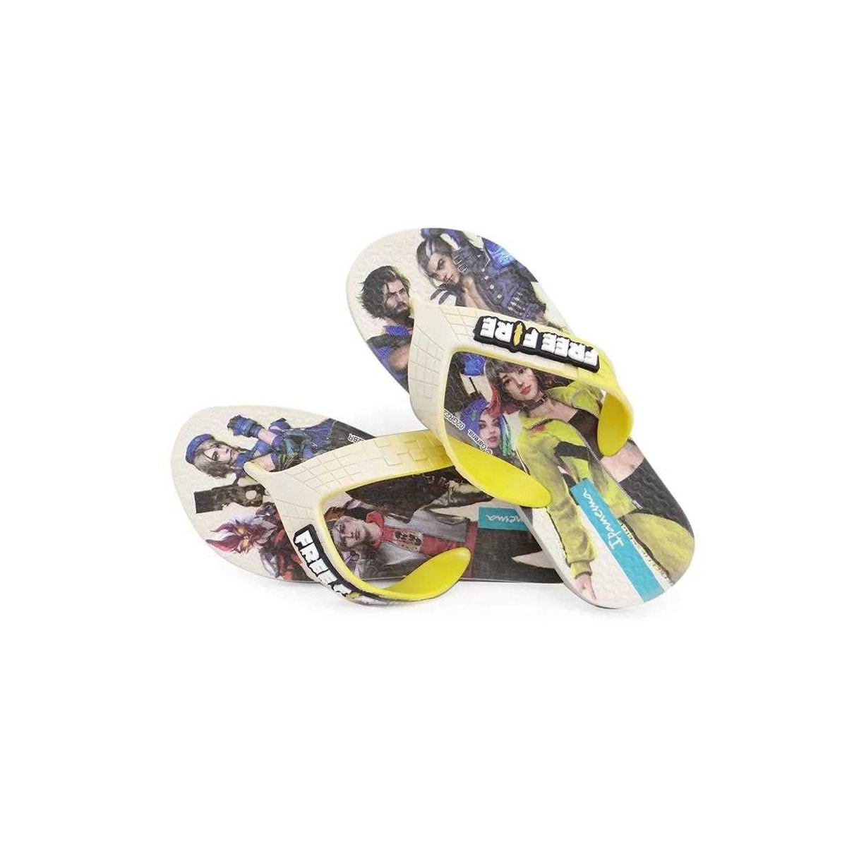 Grendene Free Fire Chinelo Ipanema 26966 Bege/Amarelo Grendene Free Fire Chinelo Ipanema 26966 Bege/Amarelo