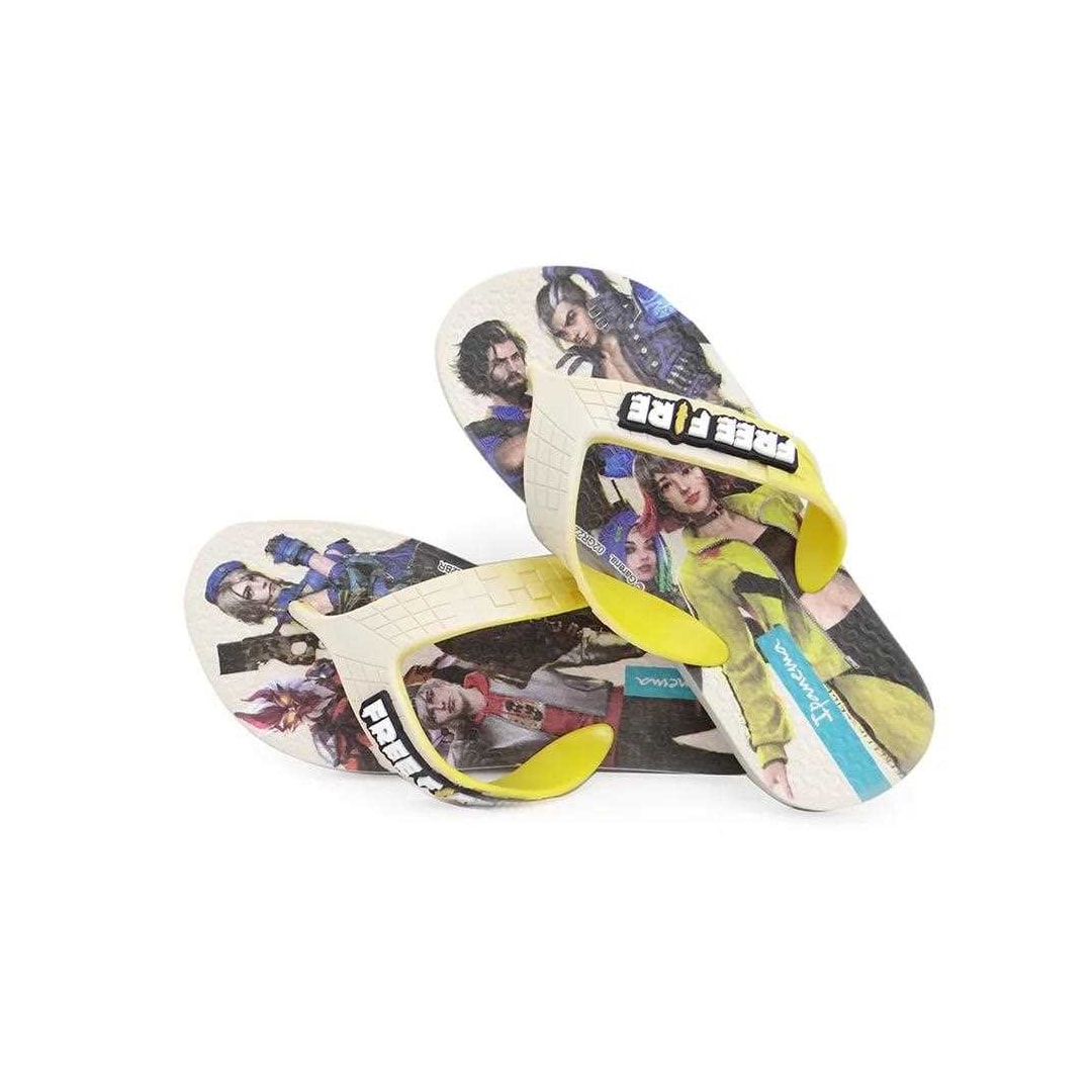Grendene Free Fire Chinelo Ipanema 26966 Bege/Amarelo Grendene Free Fire Chinelo Ipanema 26966 Bege/Amarelo