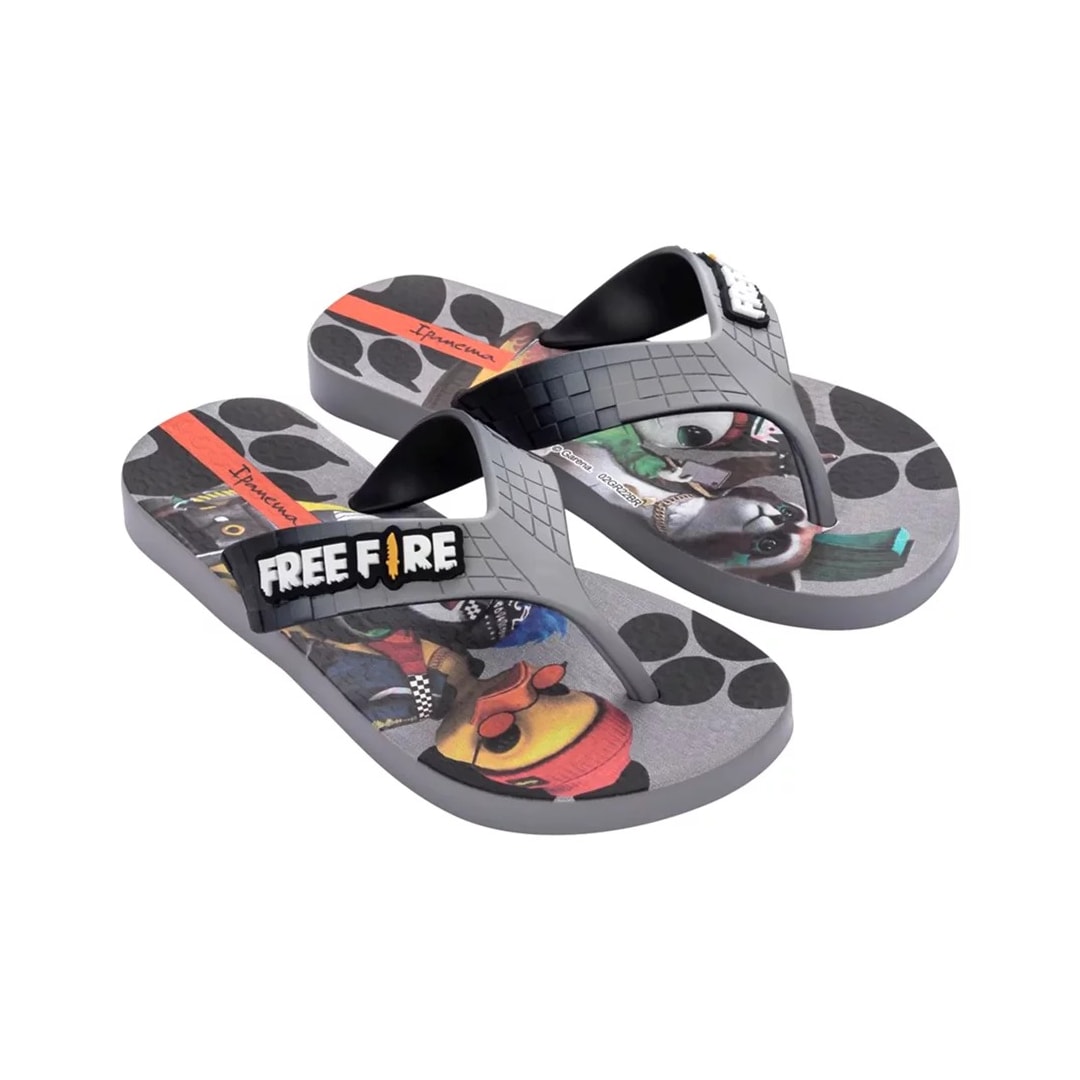Grendene Free Fire Chinelo Ipanema 26966 Cinza/Preto
