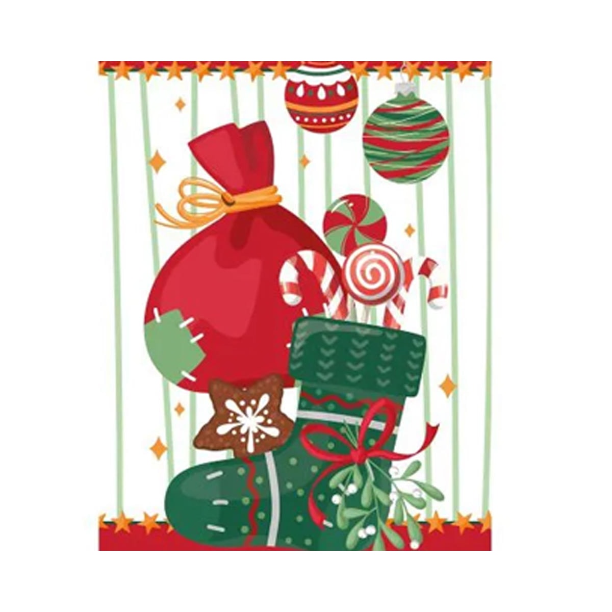 Guardanapo Lepper De Natal 7739 Branco/Bolas Natalinas Guardanapo Lepper De Natal 7739 Branco/Bolas Natalinas