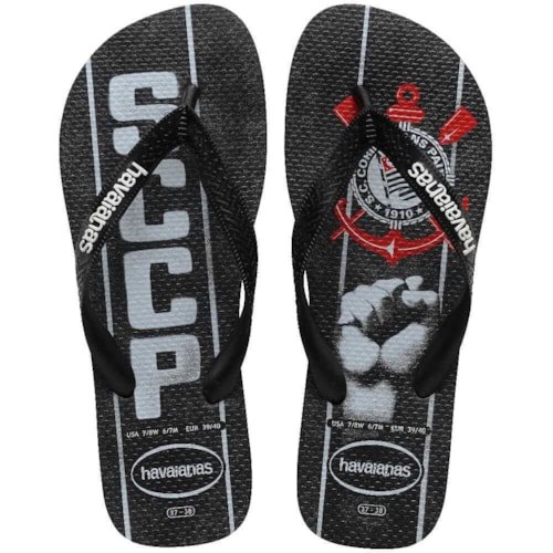 Havaianas Chinelo Masculino Times Corinthians Preto