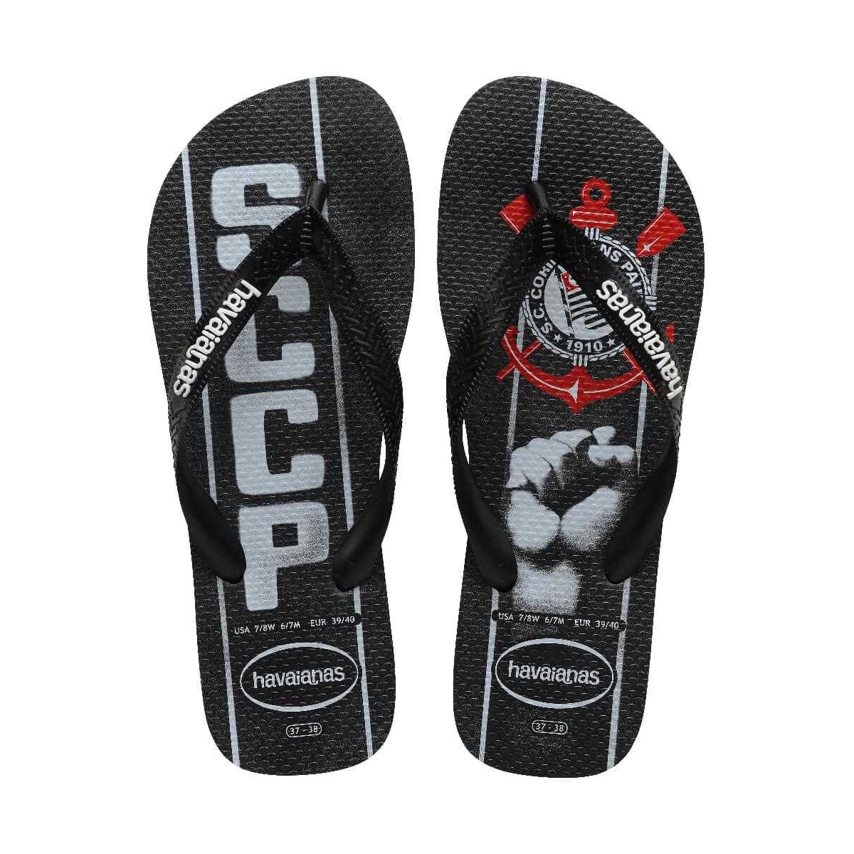 Havaianas Chinelo Masculino Times Corinthians Preto Havaianas Chinelo Masculino Times Corinthians Preto