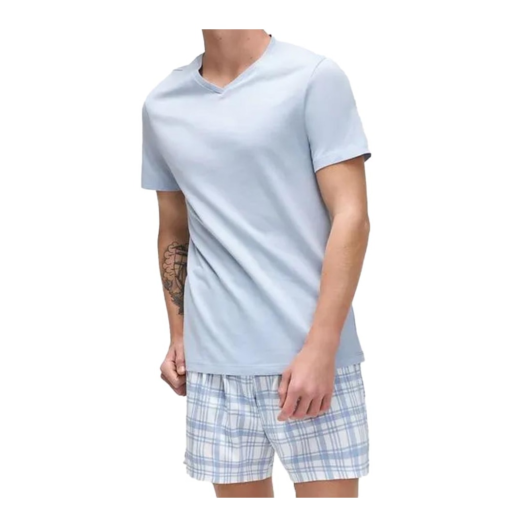 Hering Pijama De Verao Meia Manga 76Wx Azul Claro
