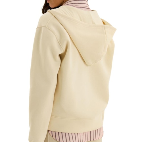 Detalhe - Jaqueta Hering Feminina Moletom Aberta Capuz K6P7 Creme