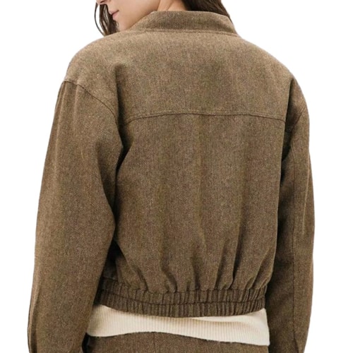 Detalhe - Jaqueta Hering Sarja Feminina K6cp Cafe/Castor