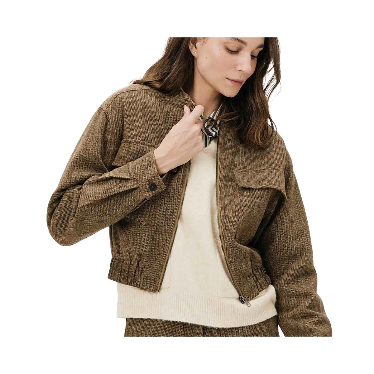 Jaqueta Hering Sarja Feminina K6cp Cafe/Castor Jaqueta Hering Sarja Feminina K6cp Cafe/Castor