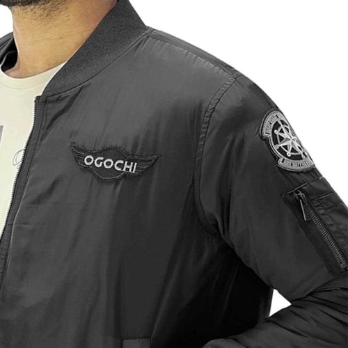 Detalhe - Jaqueta Ogochi Masculina Bomber 27493001 Preto