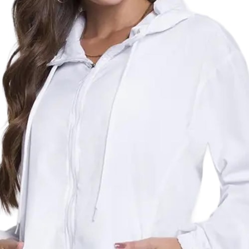 Detalhe - Jaqueta Selene Corta Vento Feminina 22025 Branco