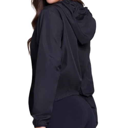 Detalhe - Jaqueta Selene Corta Vento Feminina 22025 Preto