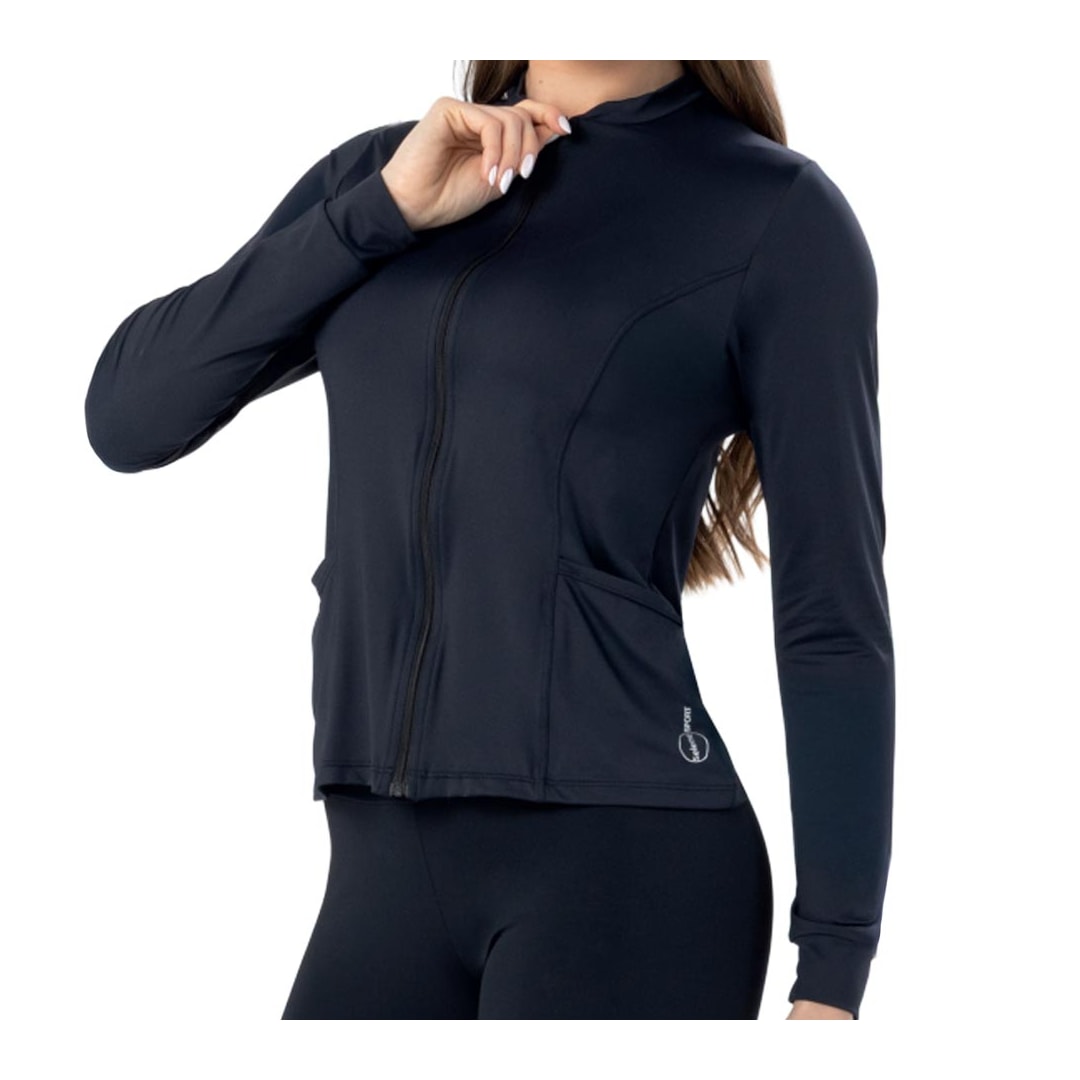 Jaqueta Selene Fitness Proteção Uv 50+ 22026 Preto