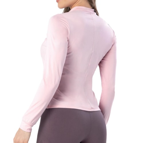 Detalhe - Jaqueta Selene Fitness Proteção Uv 50+ 22026 Rosa Claro