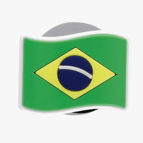 Detalhe - Jibbitz Crocs Brazil Flag 10006919 Verde