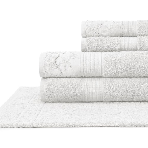 Detalhe - Jogo Bouton De Banho 5 Pcs Dakota Renda Branco