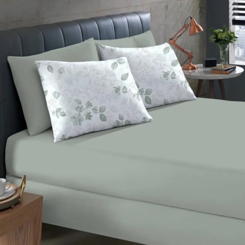 Jogo Bouton Lençol Casal 3 Peças Rolinho Dominique Verde