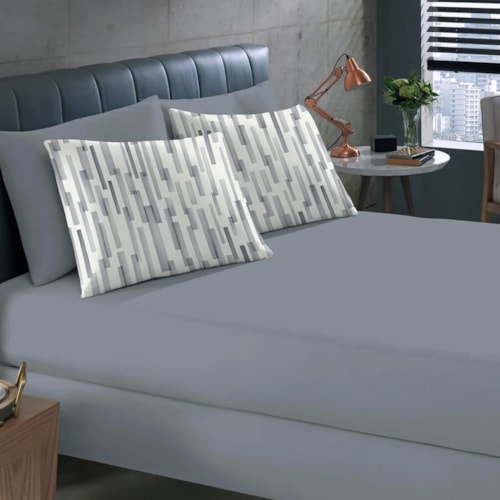 Jogo Bouton Lençol Casal 3 Peças Rolinho Natan Grafite