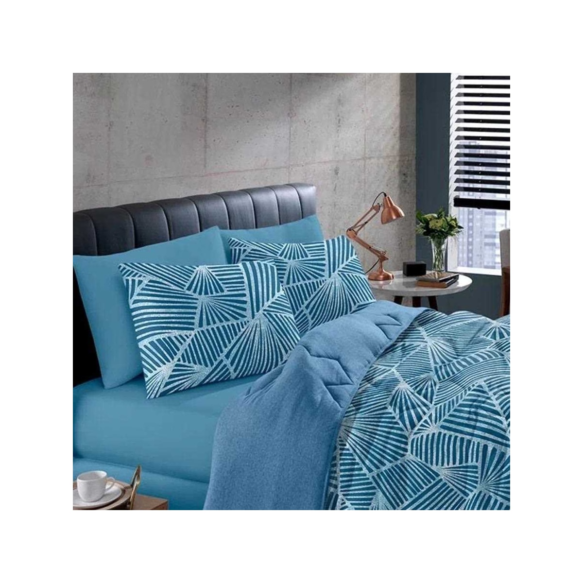 Jogo Bouton Lençol Casal 3 Peças Rolinho Noronha Azul Jogo Bouton Lençol Casal 3 Peças Rolinho Noronha Azul