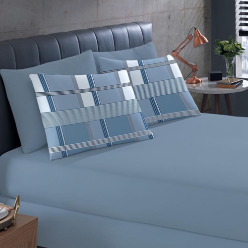 Jogo Bouton Lençol Casal 3 Peças Rolinho Oliver Azul