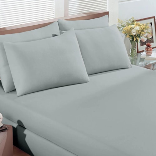 Jogo Bouton Lençol Casal 3 Peças Rolinho Prata