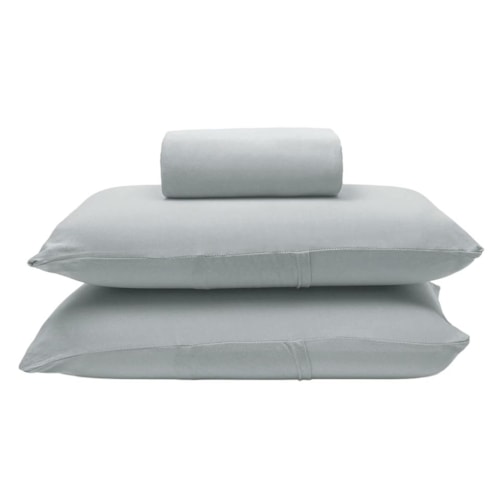 Detalhe - Jogo Bouton Lençol Casal 3 Peças Rolinho Prata