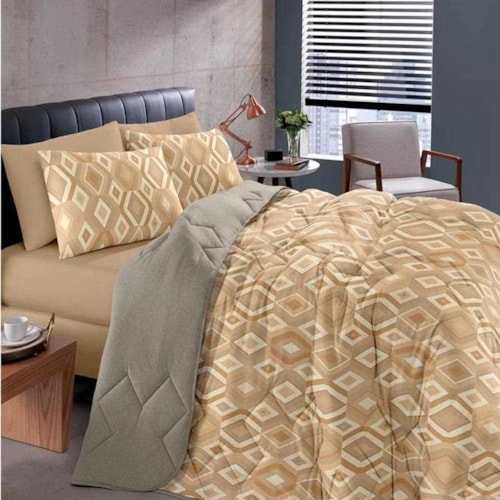 Jogo Bouton Lençol Casal 3 Peças Rolinho Silver Caramelo