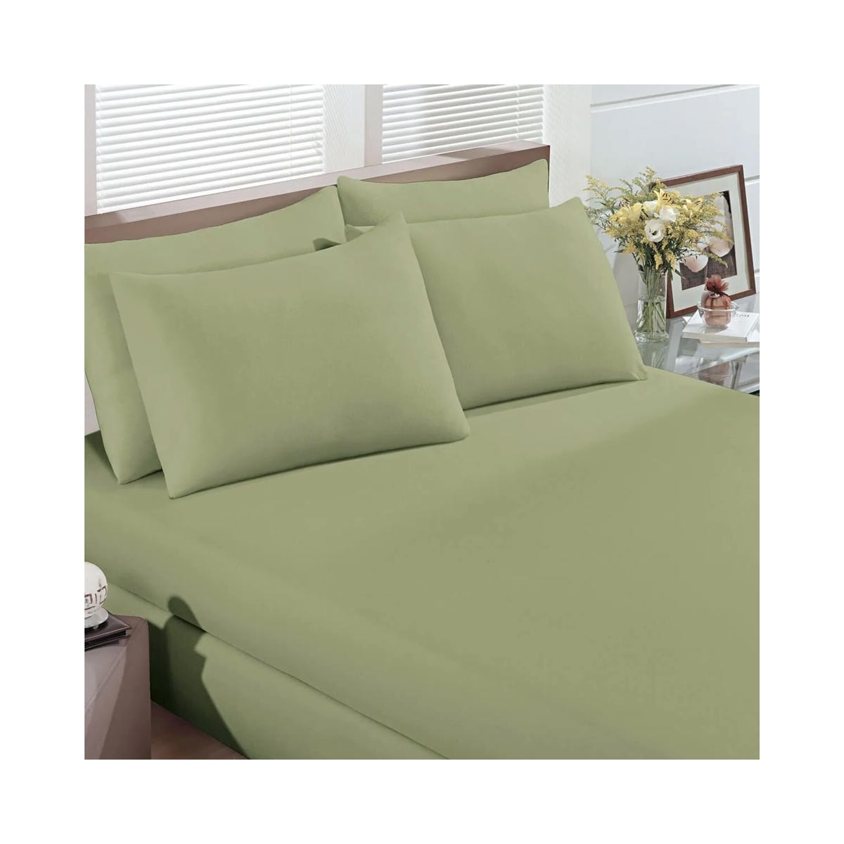 Jogo Bouton Lençol King 3 Peças Rolinho Verde Musgo Jogo Bouton Lençol King 3 Peças Rolinho Verde Musgo