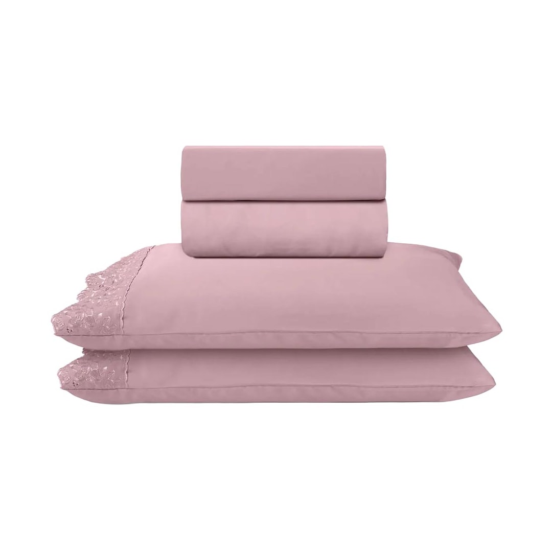 Jogo Bouton Lençol King 4 Peças Sonata Milka Rosa Jogo Bouton Lençol King 4 Peças Sonata Milka Rosa