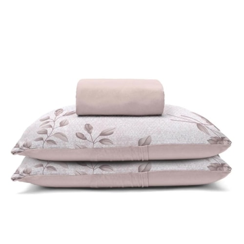 Detalhe - Jogo Bouton Lençol Queen 3 Peças Rolinho Helena Rose