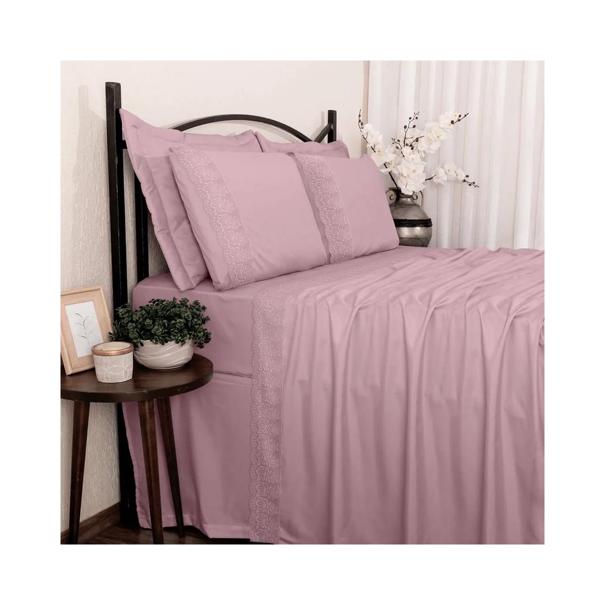 Jogo Bouton Lençol Queen Sonata Milka 4 Peças Rosa Jogo Bouton Lençol Queen Sonata Milka 4 Peças Rosa