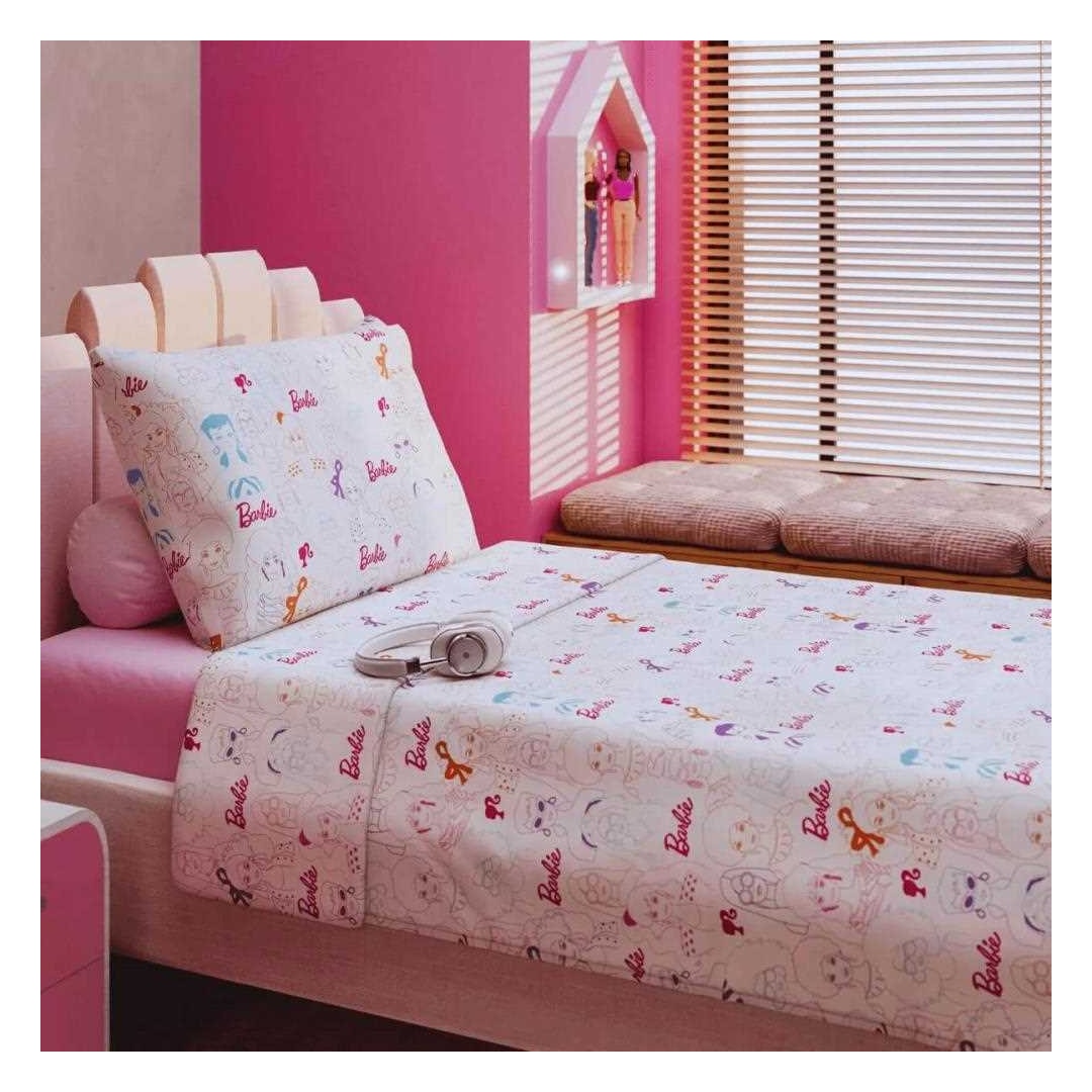 Jogo De Cama Lepper Barbie Solteiro 3 Peças 059734 Branco Barbie Jogo De Cama Lepper Barbie Solteiro 3 Peças 059734 Branco Barbie