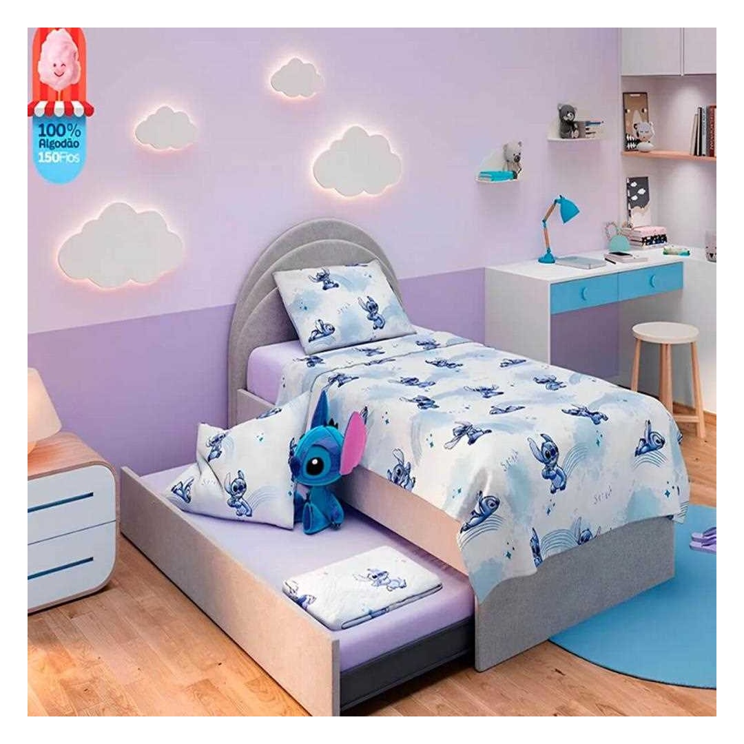 Jogo De Cama Lepper Stitch Solteiro 3 Peças 059756 Azul Stitch Jogo De Cama Lepper Stitch Solteiro 3 Peças 059756 Azul Stitch