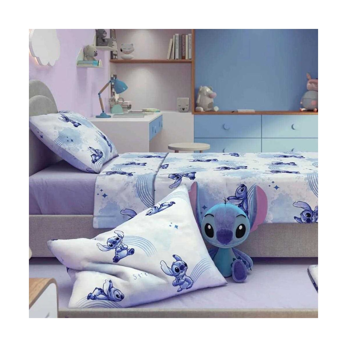 Jogo De Cama Lepper Stitch Solteiro 3 Peças 059756 Azul Stitch Jogo De Cama Lepper Stitch Solteiro 3 Peças 059756 Azul Stitch