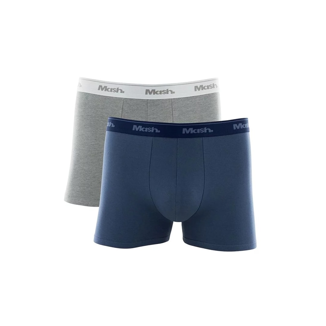 Kit 2 Cueca Mash Boxer 110.18 Azul Jeans/ Cinza Mescla