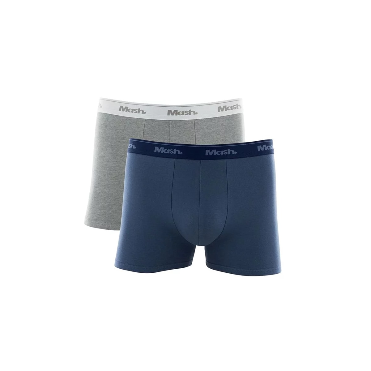 Kit 2 Cueca Mash Boxer 110.18 Azul Jeans/ Cinza Mescla Kit 2 Cueca Mash Boxer 110.18 Azul Jeans/ Cinza Mescla